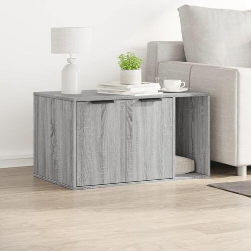 Toiletskjuler kattebakke 80x50x45 cm konstrueret træ grå sonoma