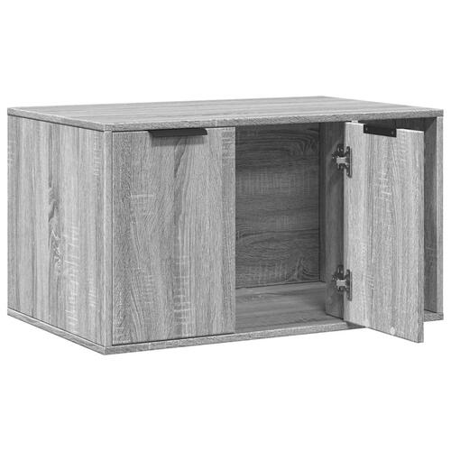 Toiletskjuler kattebakke 80x50x45 cm konstrueret træ grå sonoma