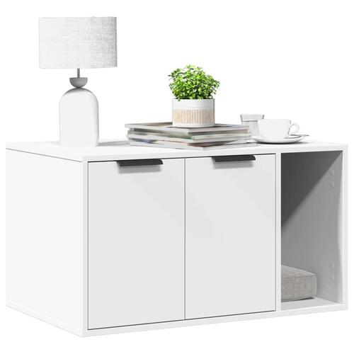 Toiletskjuler til kattebakke 80x50x45 cm konstrueret træ hvid