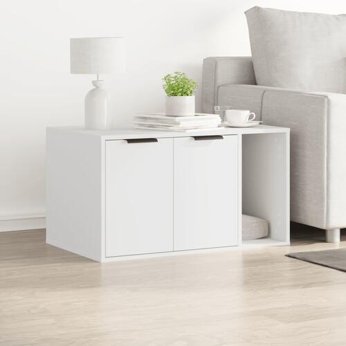 Toiletskjuler til kattebakke 80x50x45 cm konstrueret træ hvid