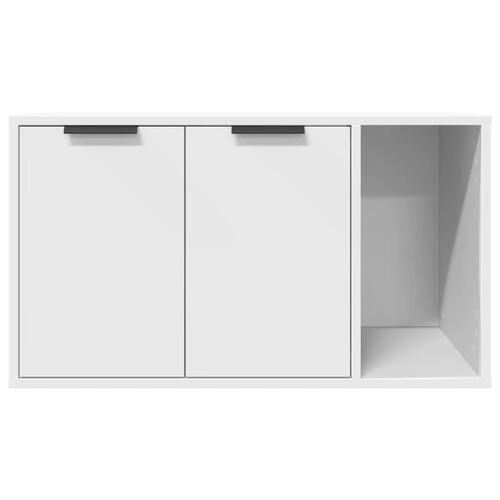 Toiletskjuler til kattebakke 80x50x45 cm konstrueret træ hvid