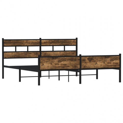 Sengeramme uden madras 193 x 203 cm - røget egetræsfarve