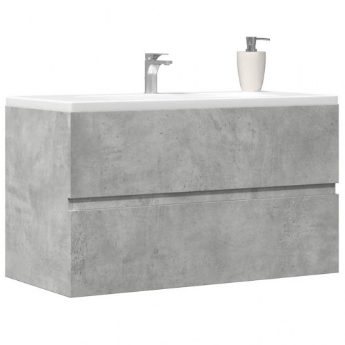 Væghængt badeværelsesskab 80 x 38,5 x 45 cm - betongrå