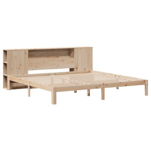 Seng med reol uden madras 180x200 cm massivt fyrretræ