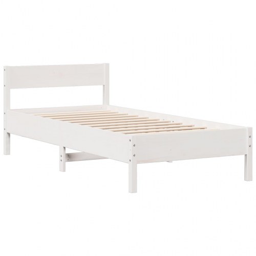 Seng med reolgavl uden madras 90 x 200 cm - hvid
