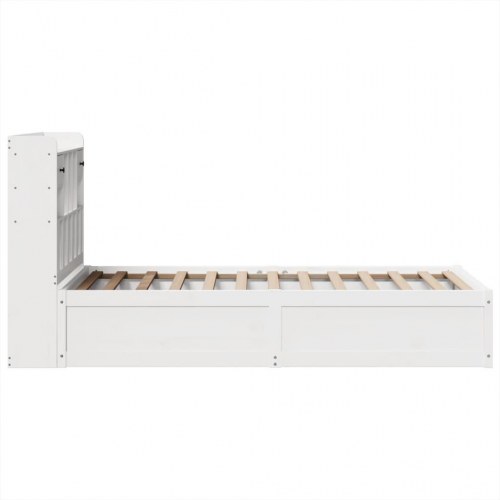 Sengeramme uden madras 75x190 cm i massivt fyrretræ - hvid