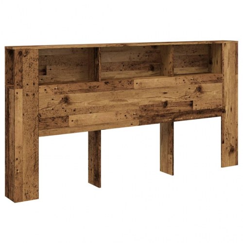 Sengegavl med opbevaring 200×18,5×102,5 cm - konstrueret træ, antikt træ
