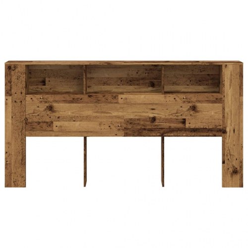 Sengegavl med opbevaring 200×18,5×102,5 cm - konstrueret træ, antikt træ