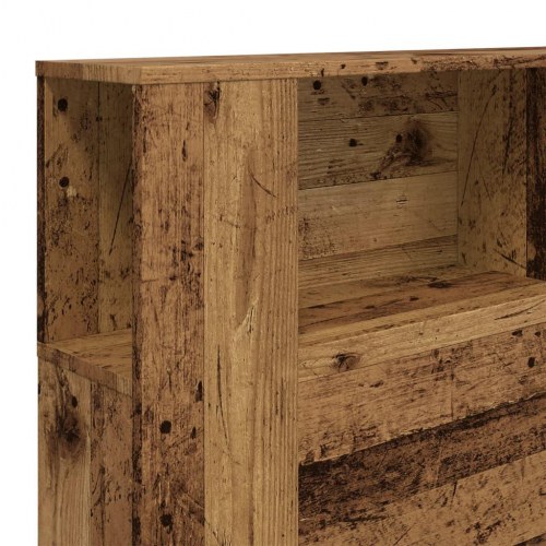 Sengegavl med opbevaring - 180 × 18,5 × 102,5 cm, konstrueret træ, antikt træ