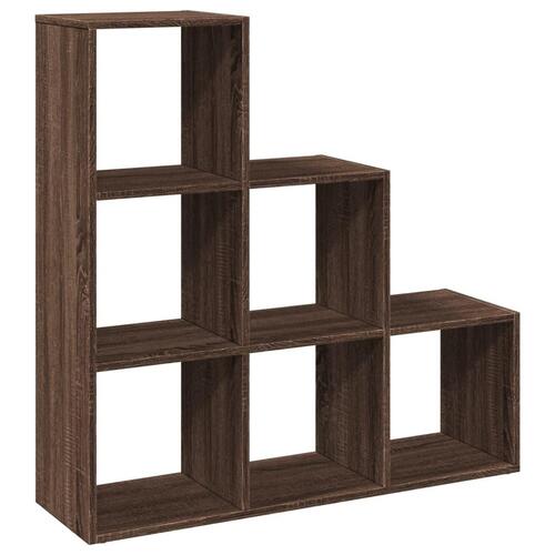 Bogreol/rumdeler 99x29x99 cm 3 niveauer konstrueret træ brun eg