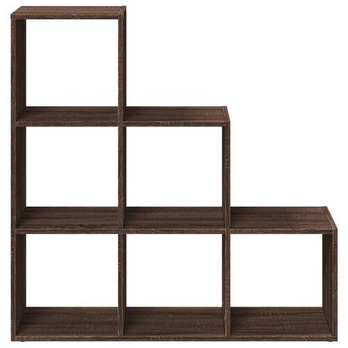 Bogreol/rumdeler 99x29x99 cm 3 niveauer konstrueret træ brun eg