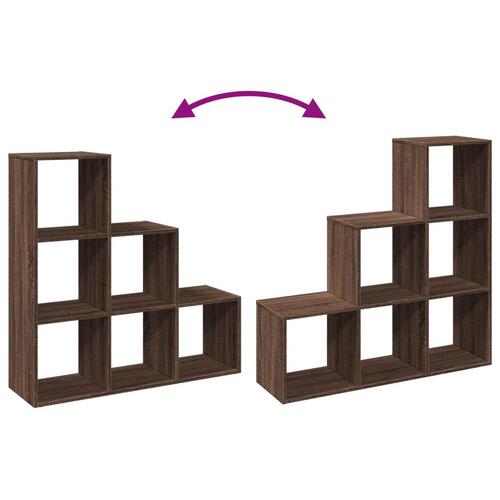 Bogreol/rumdeler 99x29x99 cm 3 niveauer konstrueret træ brun eg