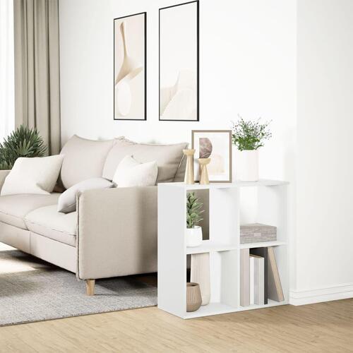 Bogreol/rumdeler 69,5x29x69,5 cm konstrueret træ hvid