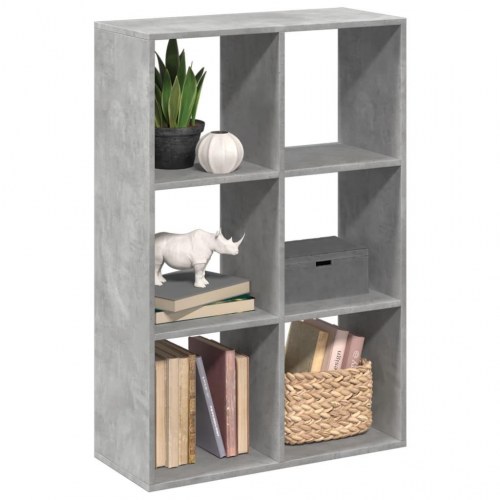 Bogreol/rumdeler i konstrueret træ 69,5×29×103,5 cm - betongrå