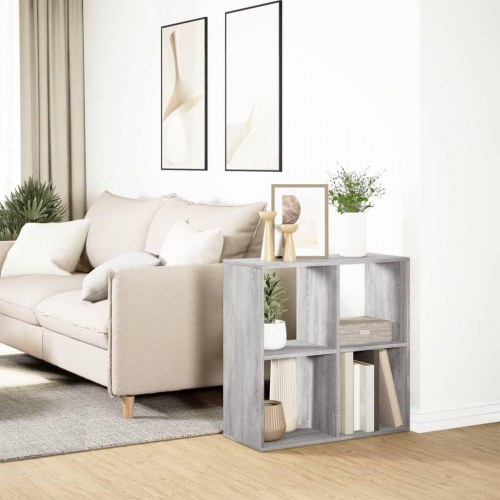 Bogreol/rumdeler 69,5 x 29 x 69,5 cm - grå sonoma-eg