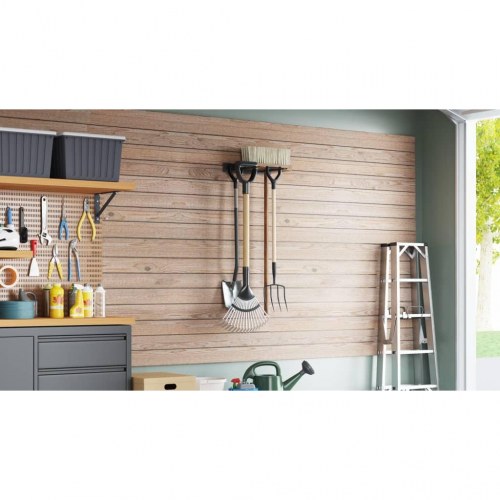 Opbevaringsstativ til haveredskaber væghængt stål sort