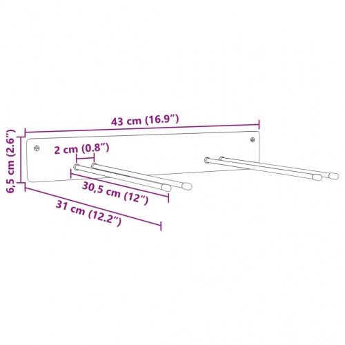 Opbevaringsstativ til haveredskaber væghængt stål sort
