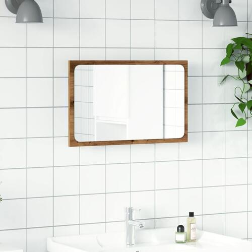 Badeværelsesspejl med LED-lys 60x8,5x38 cm kunsteg