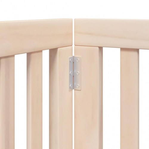 Hundegitter med dør, foldbar, 6 paneler, 300 cm poppeltræ