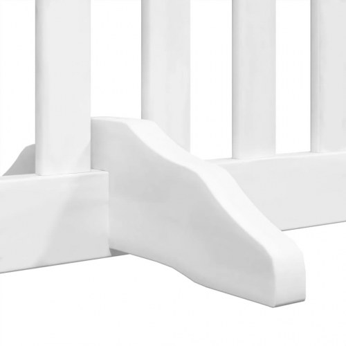Hundelåge med dør - 4 paneler, 320 cm, foldbar poppeltræ, hvid