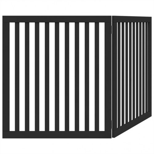 Foldbar hundelåge med 2 paneler - poppeltræ, sort, 160 cm