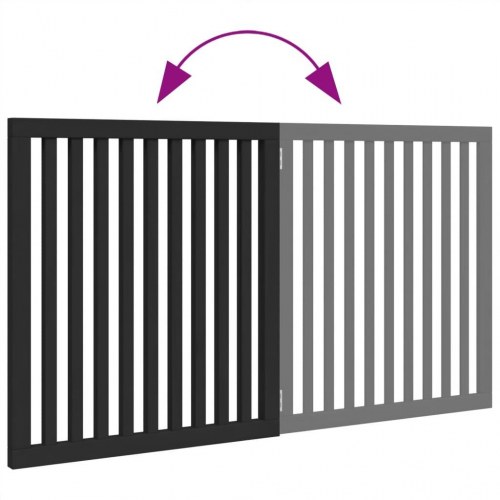 Foldbar hundelåge med 2 paneler - poppeltræ, sort, 160 cm