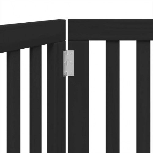 Foldbar hundelåge med 2 paneler - poppeltræ, sort, 160 cm