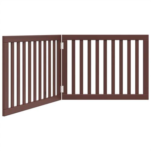 Hundelåge 2 paneler 160 cm foldbar poppeltræ brun