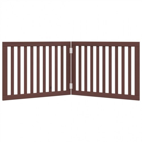 Foldbar hundelåge med 2 paneler - poppeltræ, brun, 160 cm