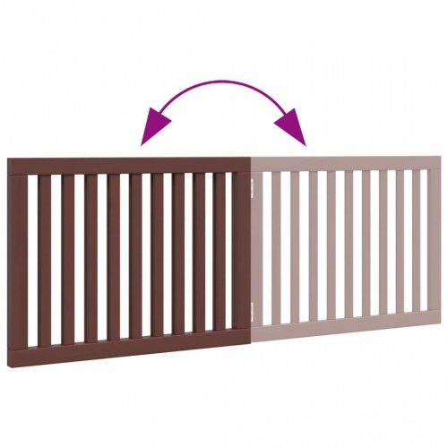 Foldbar hundelåge med 2 paneler - poppeltræ, brun, 160 cm