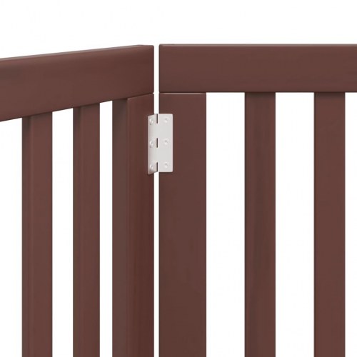 Foldbar hundelåge med 2 paneler - poppeltræ, brun, 160 cm