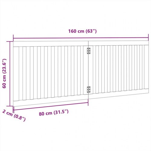 Foldbar hundelåge med 2 paneler - poppeltræ, brun, 160 cm