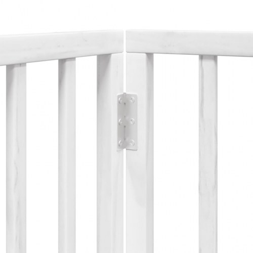 Hundelåge med dør - 6 paneler, 300 cm, foldbar poppeltræ, hvid