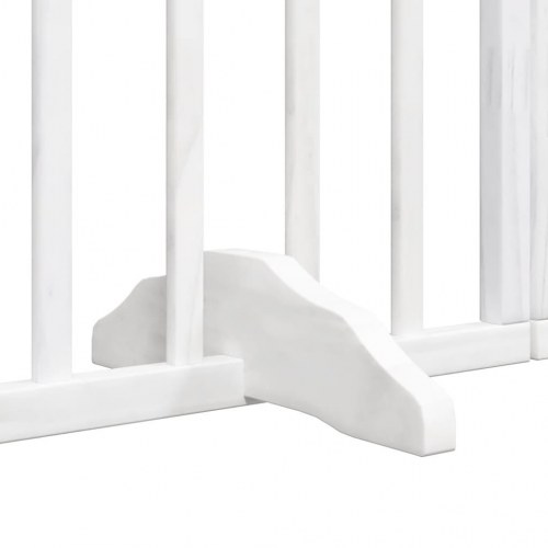 Hundelåge med dør - 6 paneler, 300 cm, foldbar poppeltræ, hvid