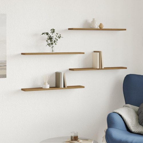 Væghylder 4 stk. 60×20×1,5 cm i konstrueret træ - kunsteg