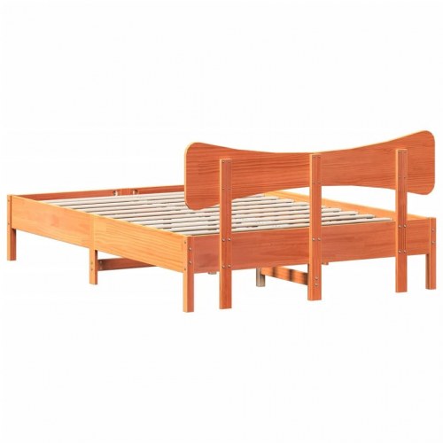 Sengeramme uden madras 140 x 190 cm i massivt fyrretræ - gyldenbrun