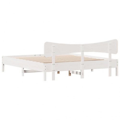 Sengeramme 160 x 200 cm i massivt fyrretræ - hvid