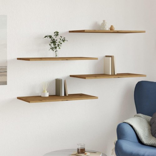 Væghylder 4 stk. 60×30×1,5 cm i konstrueret træ - kunsteg