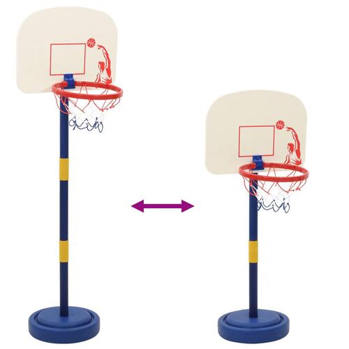 Basketballstativ med bold og pumpe 90/121 cm justerbar højde