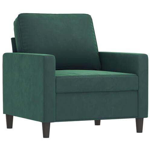 Sofasæt 4 dele velour mørkegrøn