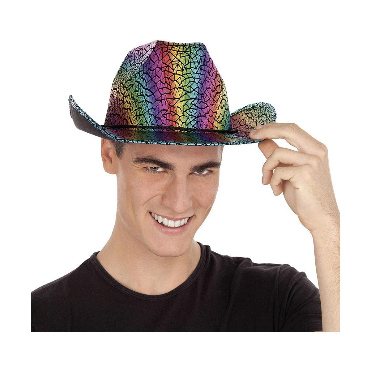 Cowboyhat - Rainbow, voksen 58 cm