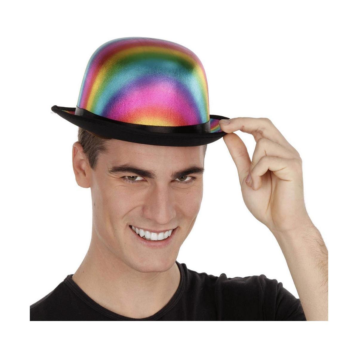 Bowlerhat - Rainbow, multifarvet, str. S (58 cm)
