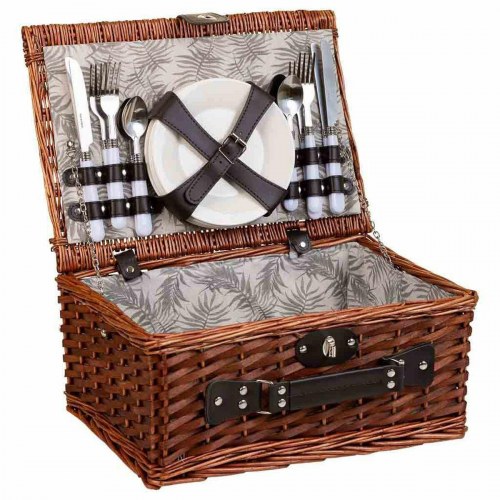 Alexandra House Living picnickurv - brun flet, 4 personer