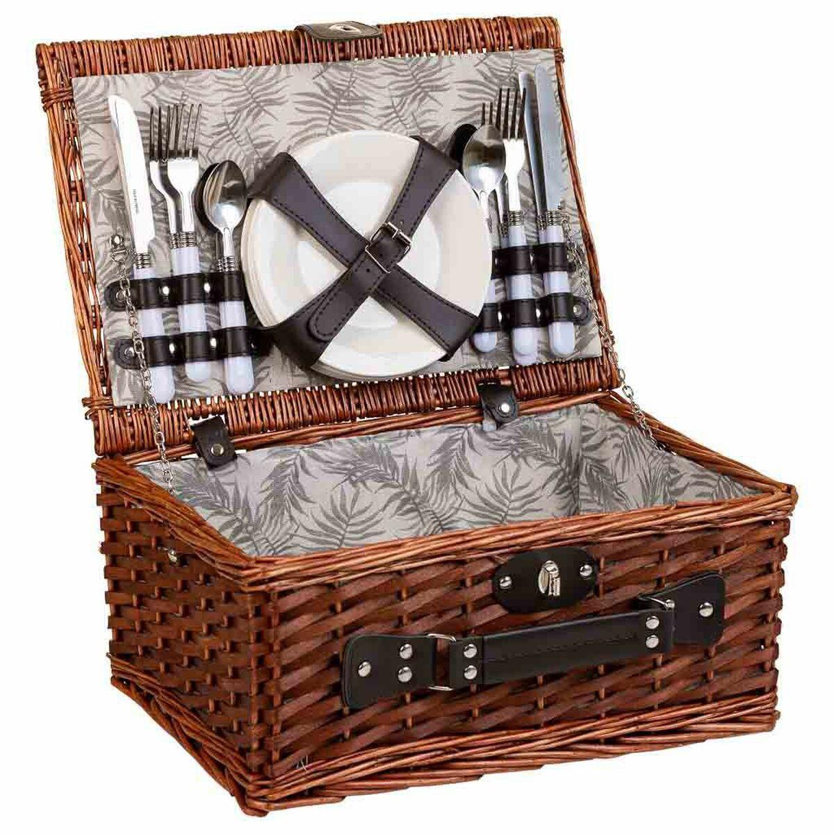 Alexandra House Living picnickurv - brun flet, 4 personer