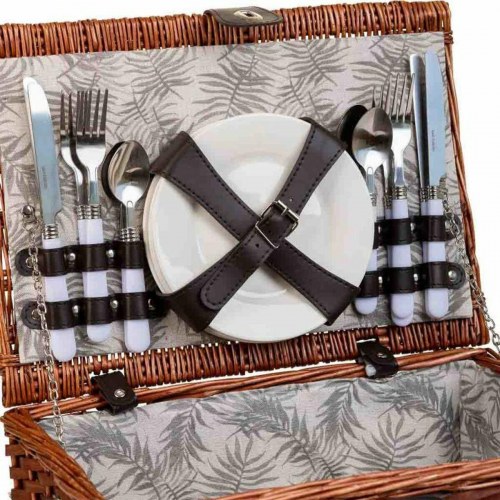 Alexandra House Living picnickurv - brun flet, 4 personer