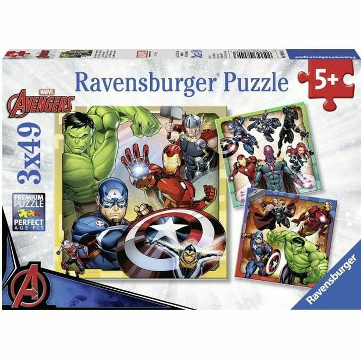 Puslespil Ravensburger - The Powerful Avengers, 3 x 49 brikker (5+) billede