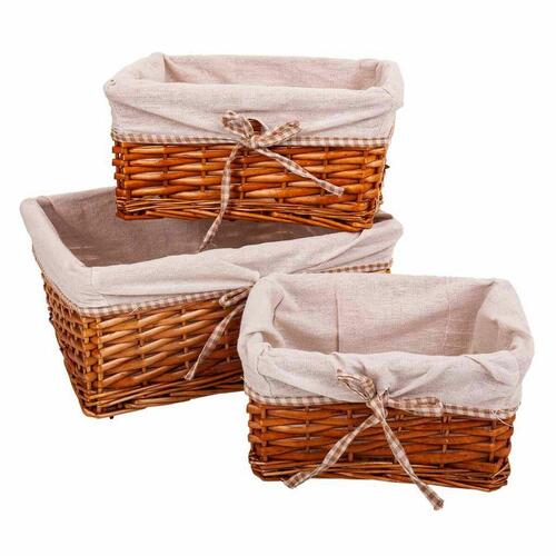 Set med kurve Alexandra House Living Natur flet Piletræ 3 Dele