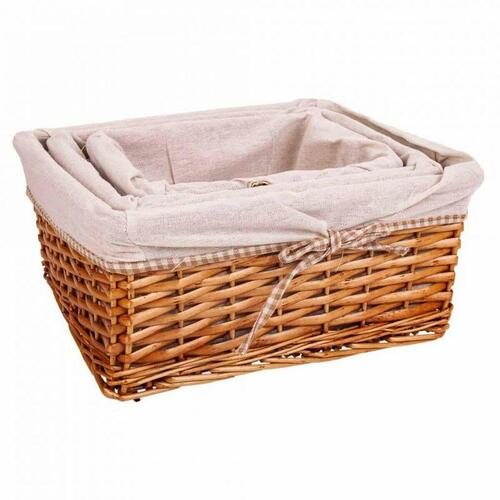 Set med kurve Alexandra House Living Natur flet Piletræ 3 Dele