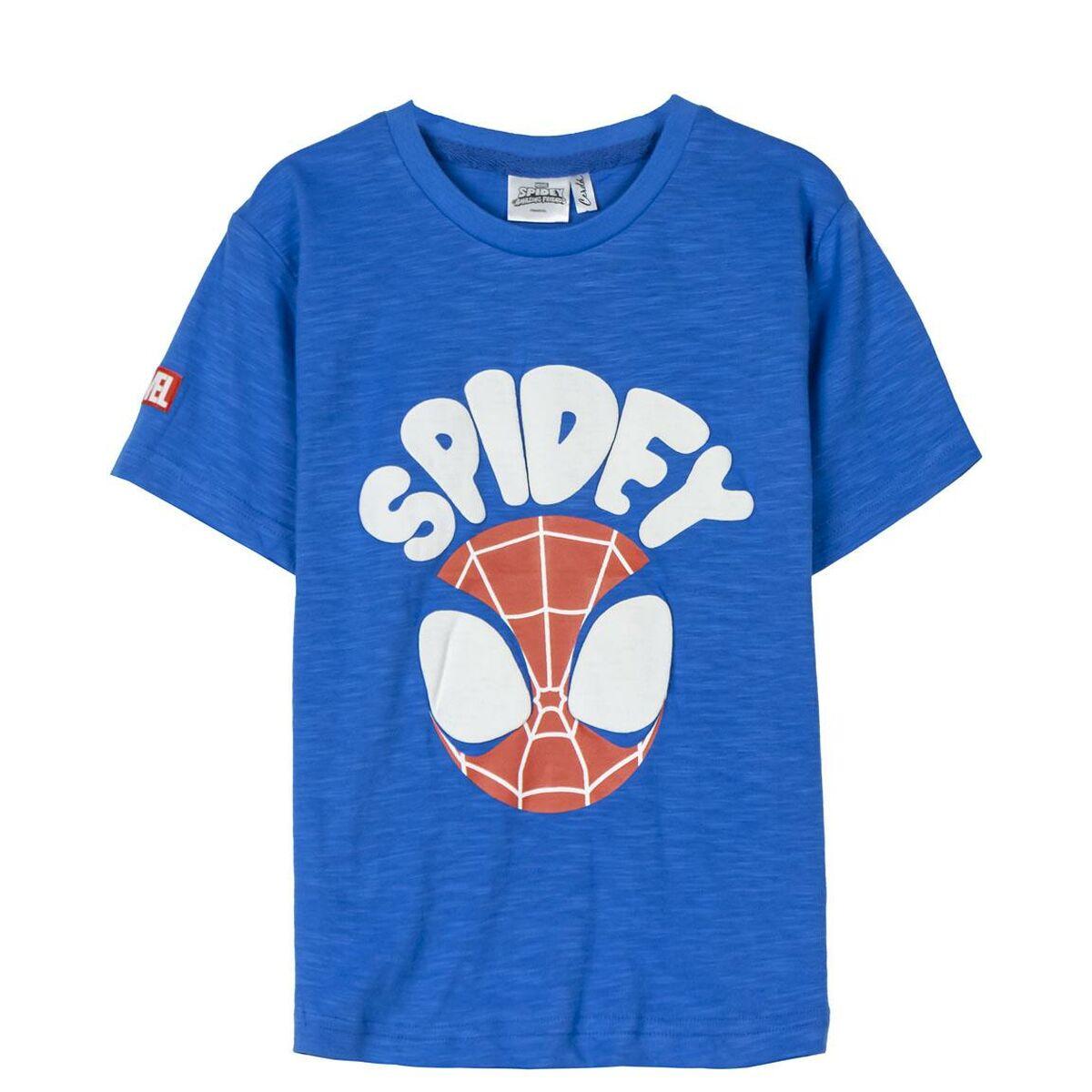Børne Kortærmet T Shirt Spidey Blå 6 år