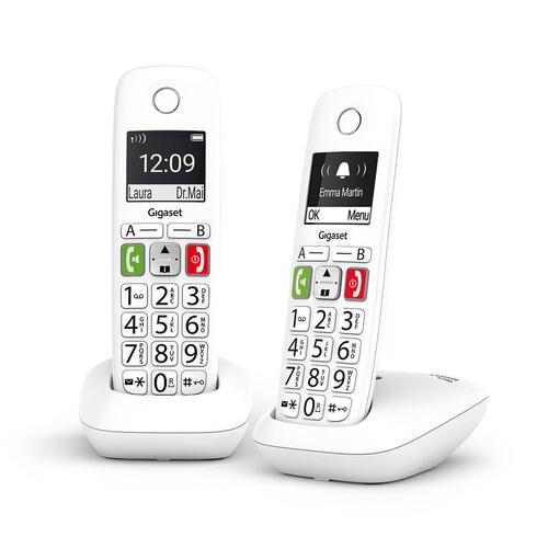 Trådløs telefon Gigaset E290 Duo Hvid (OUTLET A)
